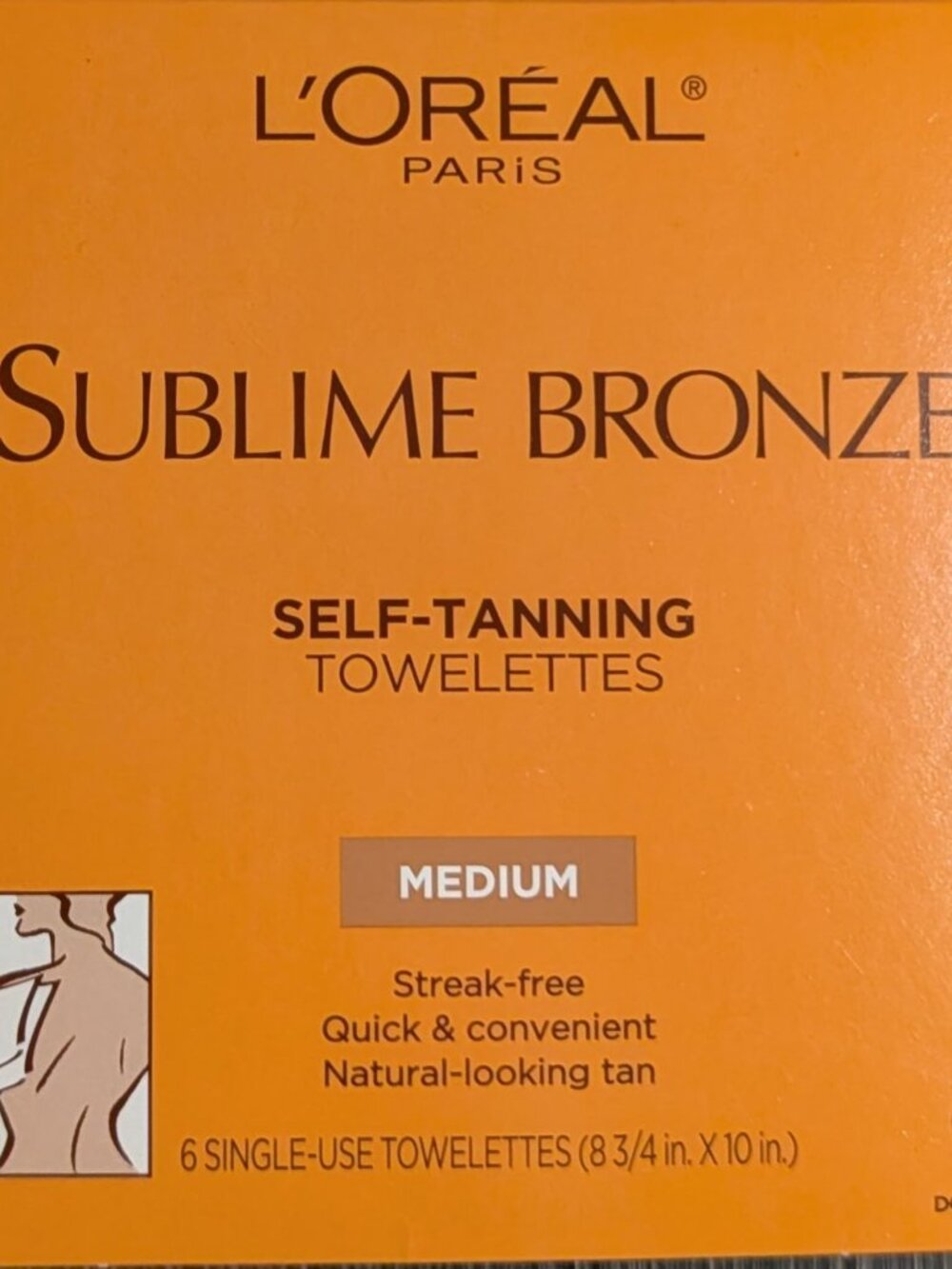 L'Oreal Sublime Bronze Self Tanning Medium Streak Free Towelettes 6CT